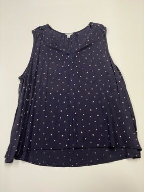 Sonoma Navy Tank Top with Light Pink Star Print